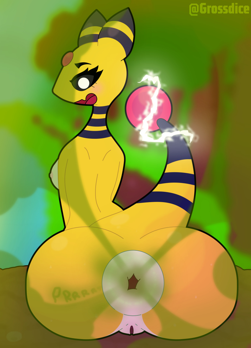 Rule 34 Absurd Res Ampharos Anthro Anus Ass Big Anus Big Butt Black