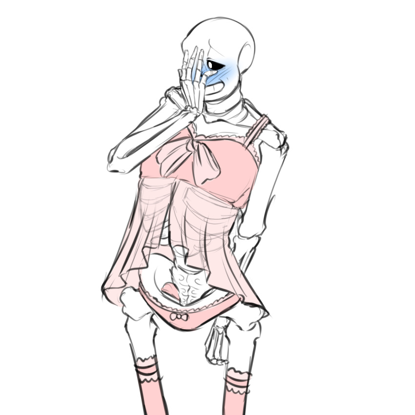 Rule 34 2010s Animated Skeleton Blue Blush Blush Bottom Sans Bow