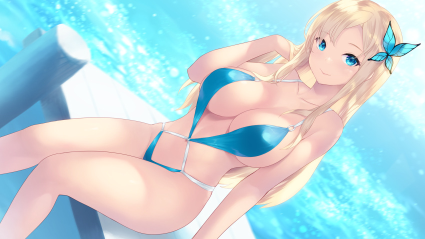 Rule Girls D Bikini Blonde Hair Blue Eyes Boku Wa Tomodachi Ga