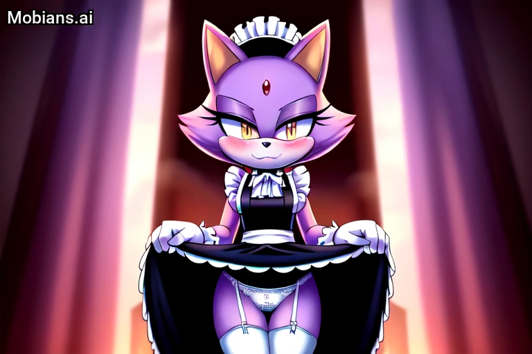 Rule 34 3 Ai Generated Blaze The Cat Blush Blush Blushing At Viewer