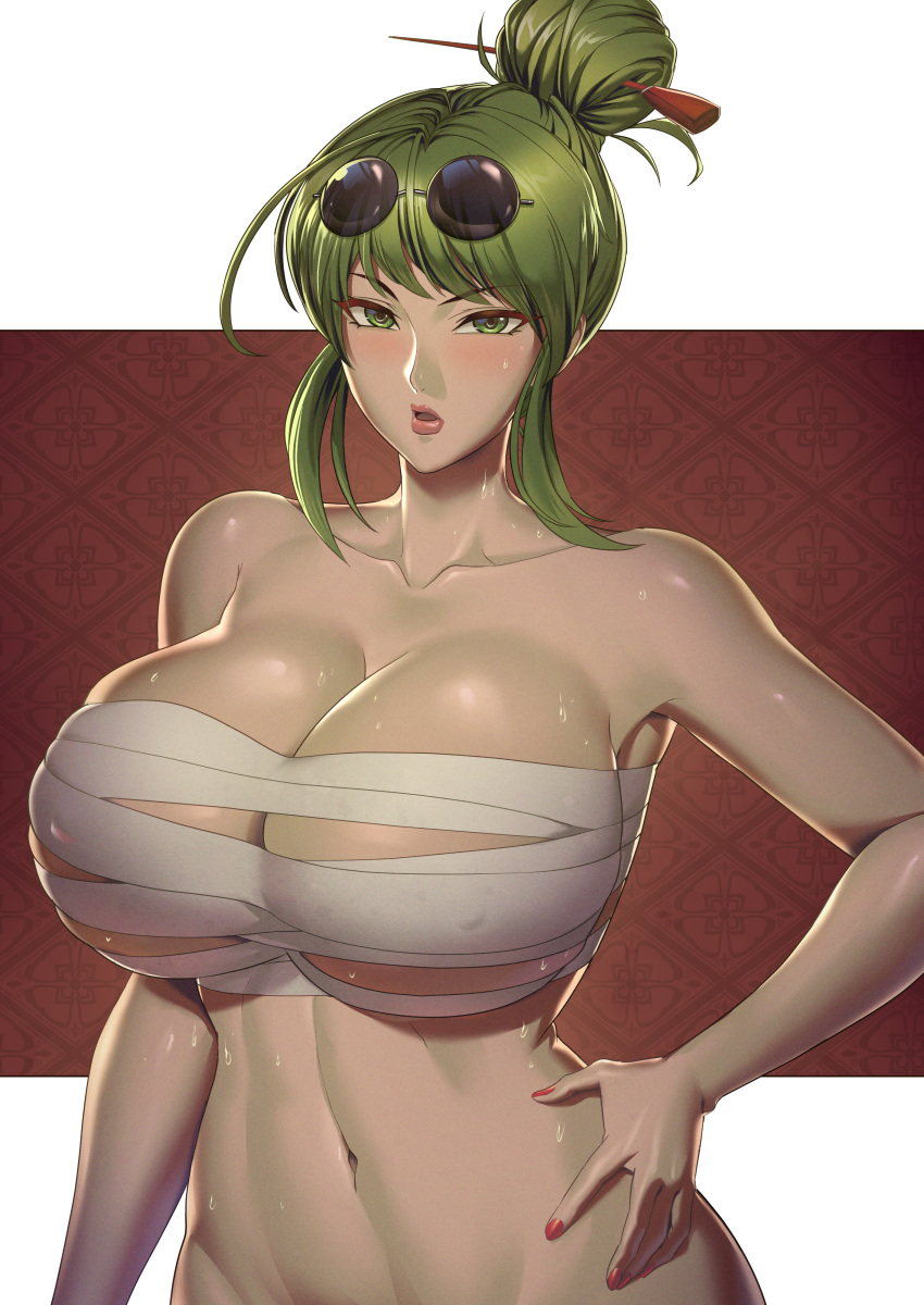 Rule Girls Bandages Bandages Around Breasts Bare Shoulders