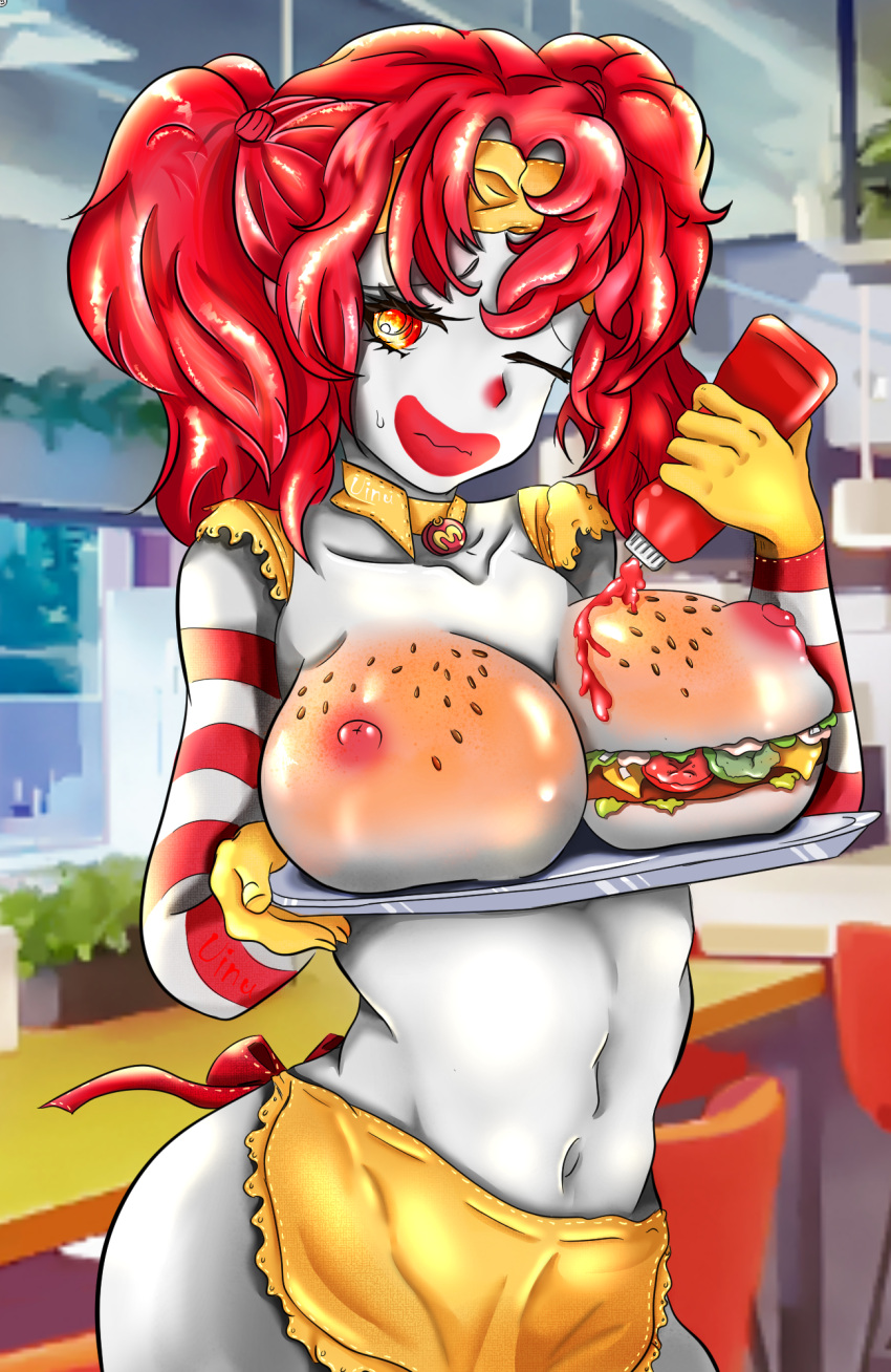 Rule Girls Big Breasts Boob Burger Clown Clown Girl Clown Makeup