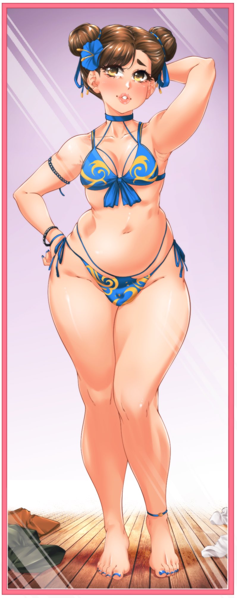 Rule 34 1boy 1femboy Bikini Brown Hair Bulge Chun Li Chun Li Cosplay