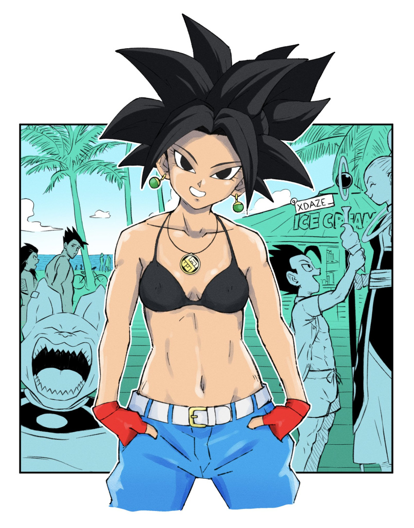 Rule Girls Bikini Black Bikini Black Hair Breasts Cabba Caulifla