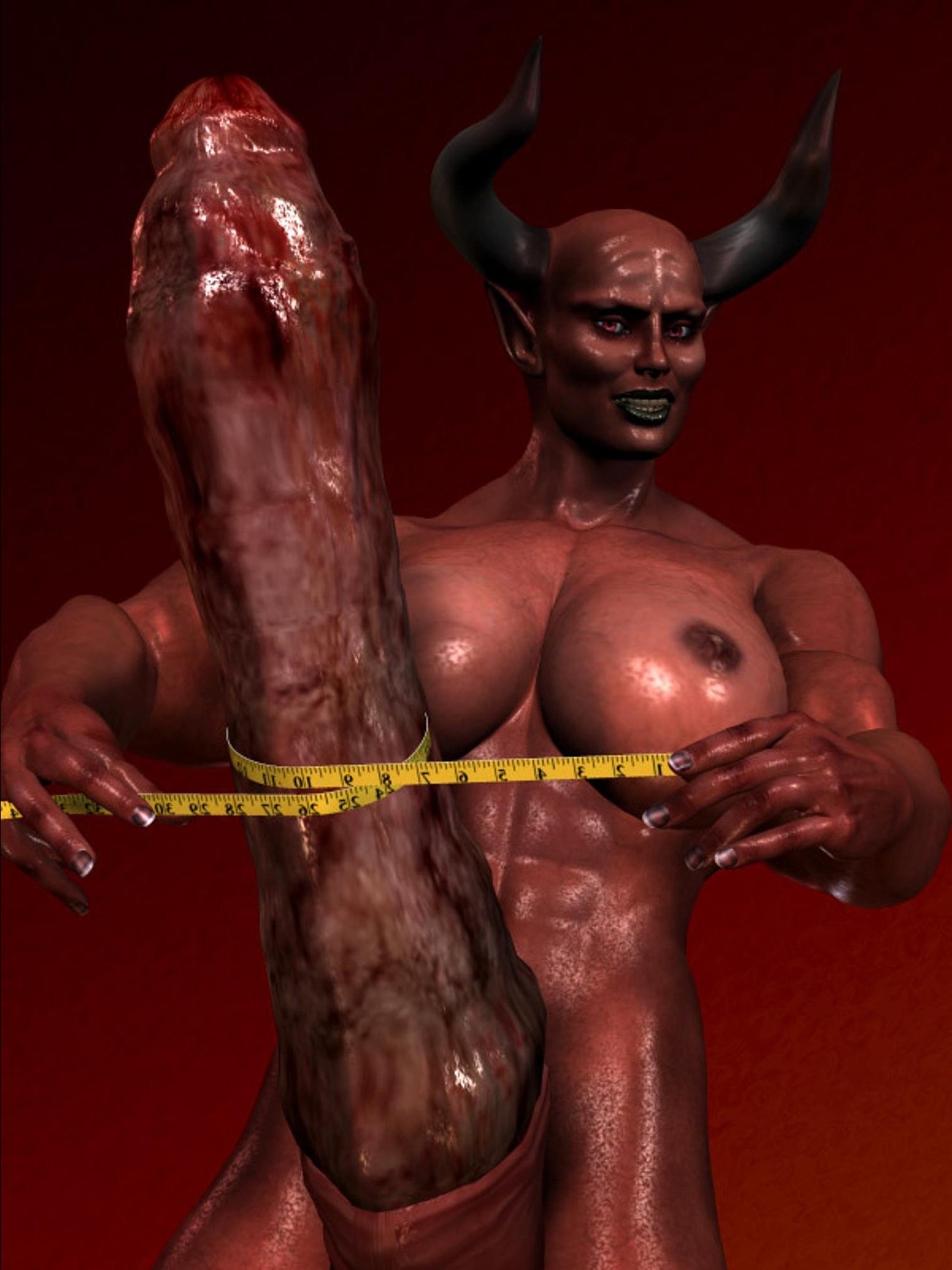 Devil with large fist Handjob