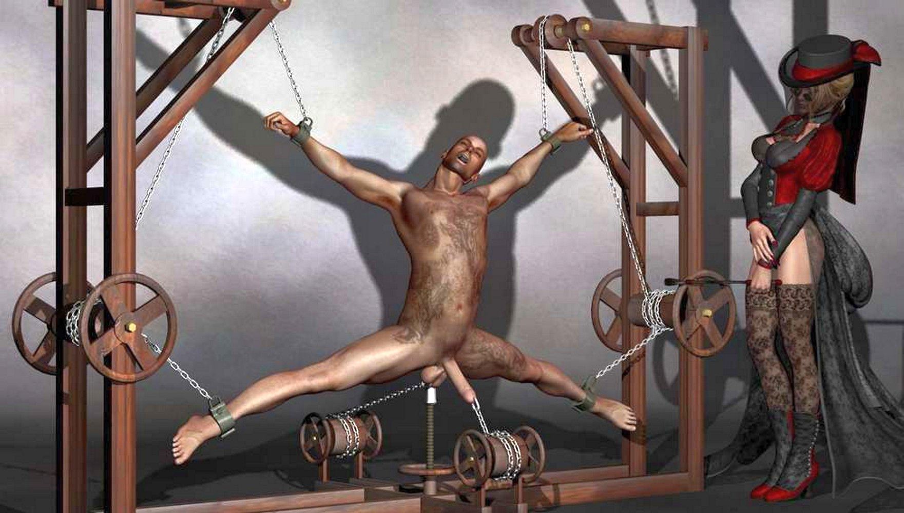 Men bondage by weman