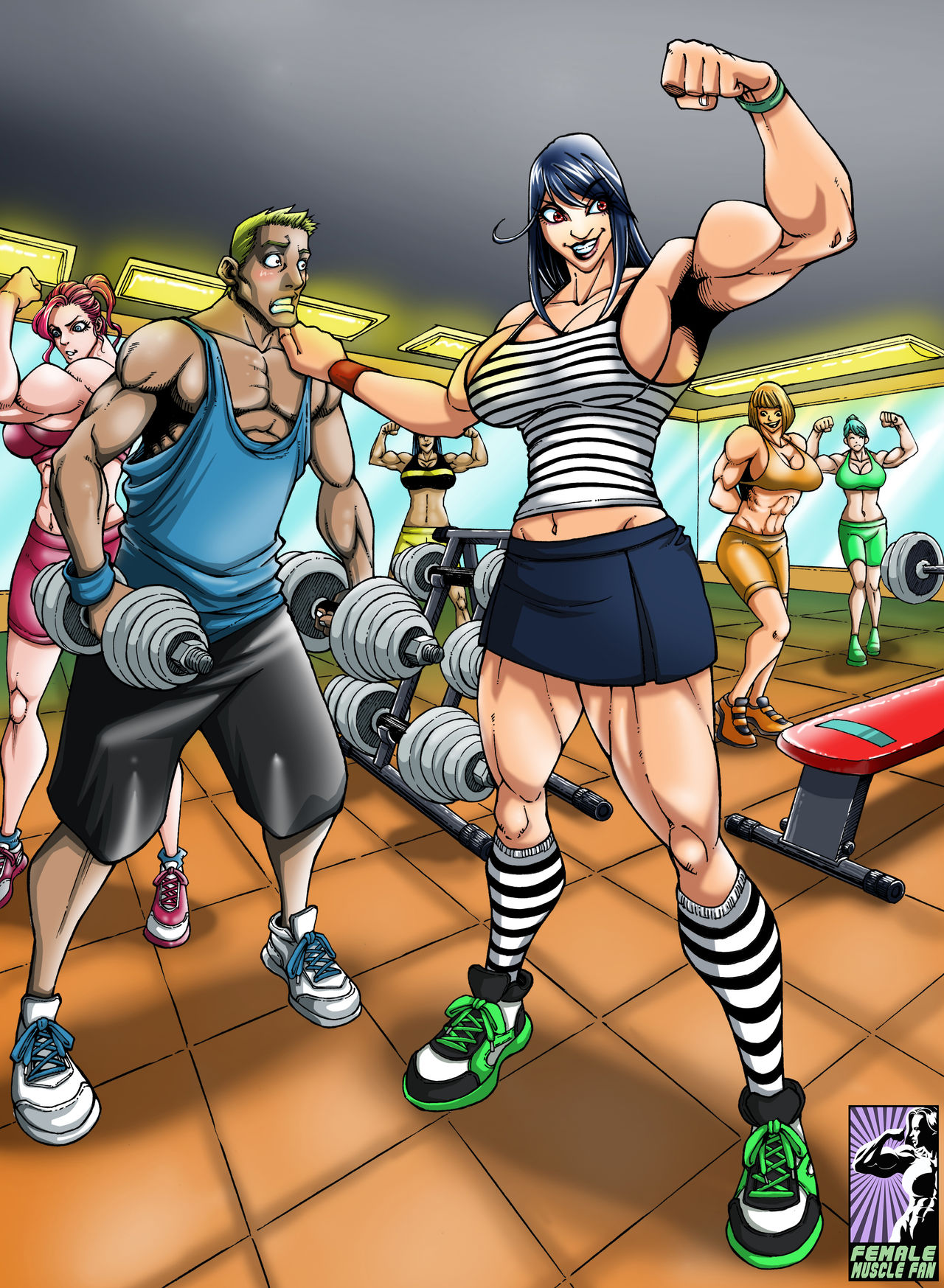 Muscle girls and shemales