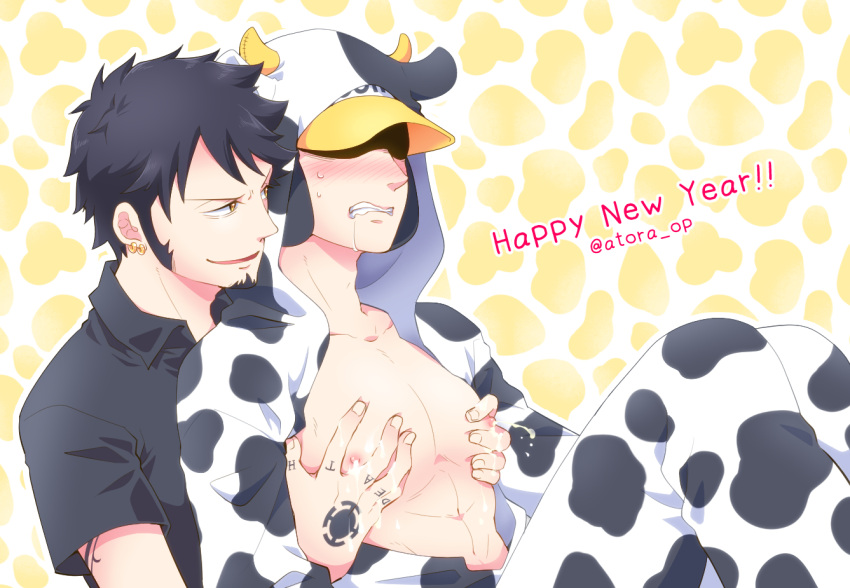 Rule 34 – 2021 2boys atora black hair blush clenched teeth covered eyes cow print drooling facial hair from behind gay goatee groping groping from behind hat headwear hood jumpsuit kigurumi lactation male male lactation male only new year one piece pec grab pec grasp pectoral grab penguin (one piece) shaded face sideburns smile sweat tattoos trafalgar law yaoi year of the ox | 7776975