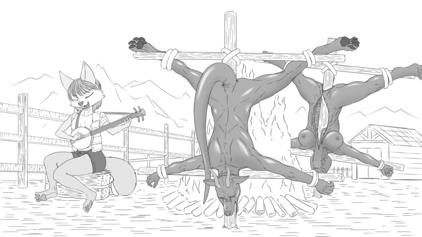 Rule 34 – ankles tied anthro banjo (instrument) barn basket bear bonfire bottomwear bound breasts canid canine clothed clothing container cooking with furs corpse crucifixion death dipingxiangtr.d female fence fox fully impaled giant panda gore group hair hard vore holding musical instrument holding object horn hybrid impalement krystal lizard male mammal mountain musical instrument nintendo nipples nude open clothing open topwear open vest outside penetration picnic basket plucked string instrument razor (thefoxofskyrim) reptile rib cage roasting scalie shaved fur short hair shorts snuff spitted spread legs spreading star fox string instrument topwear trio upside-down upside down cross vaginal penetration vest vore wrists tied | 7814956