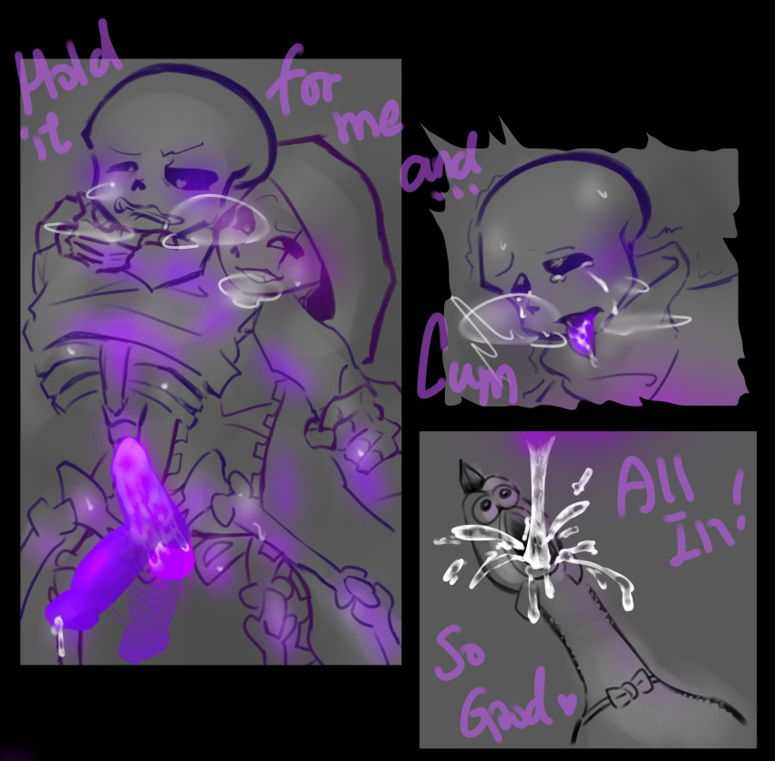 Rule 34 – bodily fluids cross sans english text epic sans epictale fan character penis purple penis purple tongue rubber chicken sans sans au sans oc sanscest skeleton text tongue tongue out undertail undertale au xtale | 7430523