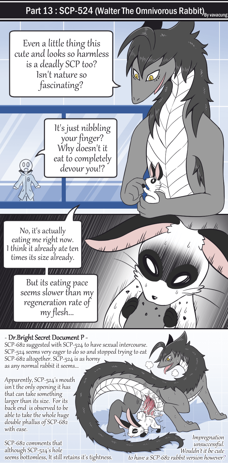 Rule 34 – english text first porn of character fur interspecies interspecies sex lizard open mouth rabbit rabbit ears rabbit tail scp scp-524 scp-682 scp foundation size difference speech bubble tail text text bubble tongue tongue out vavacung | 8038910