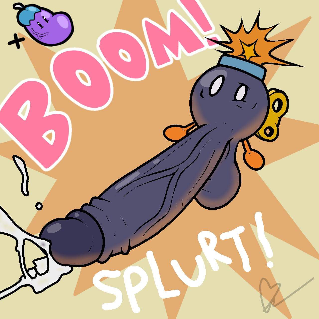 Rule 34 – armless ball with hyper features black body bob-omb bomb cum cumming huge balls huge cock hyper penis hyper plant male male only mario (series) nintendo no mouth onithehyperfairy orange legs power up solo solo male super mario bros. text veiny penis white eyes wind-up key | 8069429