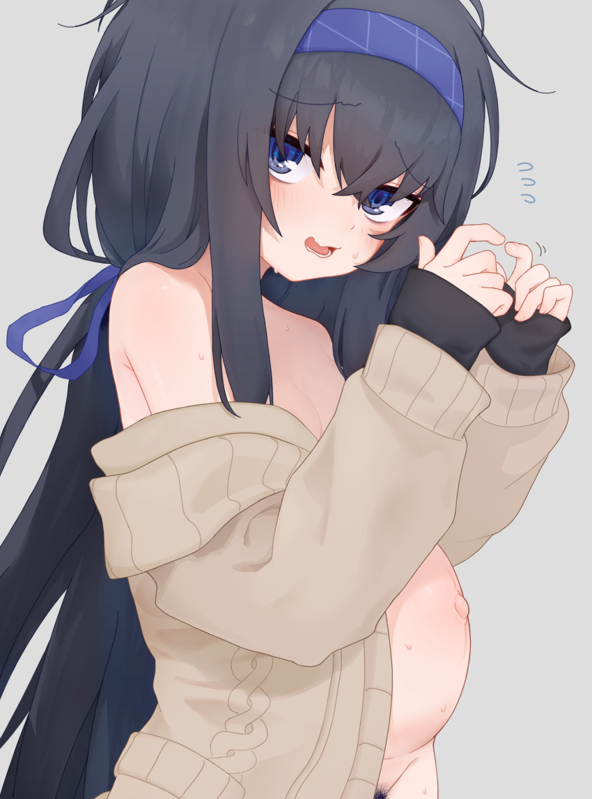 Rule 34 – armpit crease bags under eyes big belly blue archive blue eyes blue hairband blue ribbon blush breasts cardigan cleavage collarbone commentary request crossed bangs female female pubic hair flying sweatdrops from side grey background hair between eyes hair ribbon hairband highres jitome long hair low twintails naked cardigan navel open cardigan open clothes open mouth pregnant pubic hair ribbon ringed eyes sidelocks simple background small breasts smile standing stomach sweat sy (isy5100) teeth tongue twintails ui (blue archive) upper body very long hair wavy mouth | 8159770
