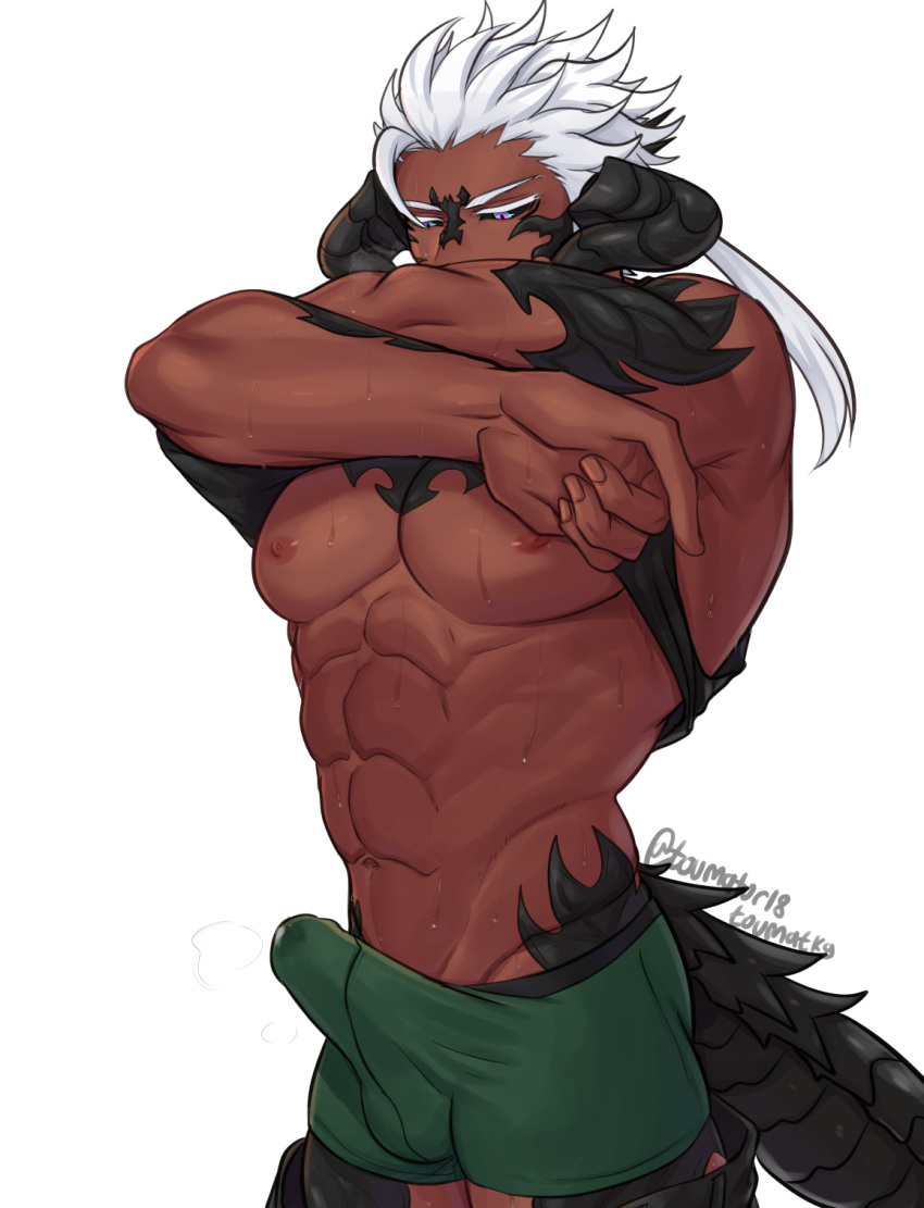 Rule 34 – 5 fingers abs animal humanoid au ra biceps big pecs bodily fluids boxer briefs bulge clothed clothing clothing lift erection erection under clothing eyebrows final fantasy final fantasy xiv fingers genital fluids hair hi res horn horned humanoid humanoid looking down male male only muscular muscular male nawu (toumator18) nipples pecs precum scalie scalie humanoid shirt shirt lift signature simple background solo square enix standing sweat tail tank top topwear toumator18 underwear undressing white background | 8069133