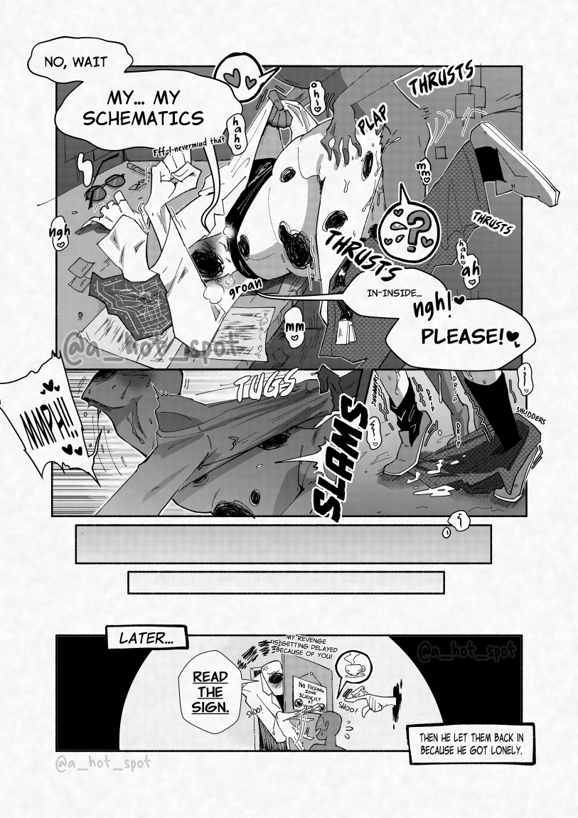 Rule 34 – across the spider-verse adams apple angry face ankle socks anonymous character asking a question black t-shirt blush blush lines blushing cheerful clothes falling off clothes lift clothes pull clothes removed coffee coffee cup coffee mug comic comic page cum cum drip cum dripping cum dripping from ass cum inside dad bod dialogue faceless faceless character faceless male glasses groan groaning head thrown back heart holding hips lab coat labcoat male/male moan moaning moaning in pleasure panting pants down pencil pencil (object) pudgy belly question mark slamming socks and shoes sound effects speech bubble spider-man: across the spider-verse spiderverse sweatdrop teratophilia the spot throwing head back thrusting thrusting hard thrusting into ass thrusting sound effect tugging tugging clothing tugging on shirt useless clothing | 8129634