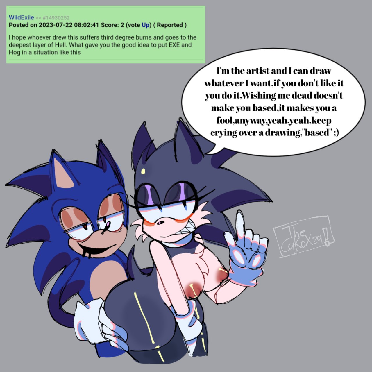 Rule 34 - 1boy 1boy1girl 1girl 1girls 🙂 Big Boobs Big Breasts Exe (revie)  Faker (revie) Female Focus Female On Top Friday Night Funkin Friday Night  Funkin Mod Gloves Grey Background Hedgehog