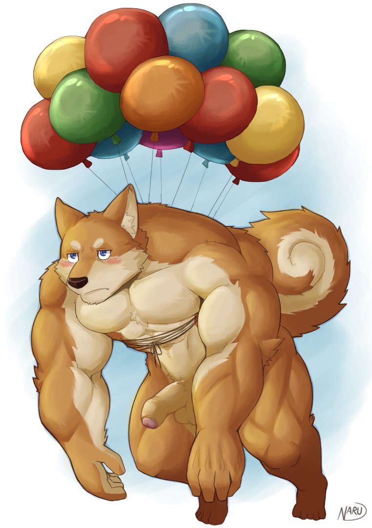 Rule 34 - Anthro Balloon Balls Canid Canine Canis Domestic Dog Genitals  Inflatable Male Mammal Naruever Naruevernett Nude Penis Shiba Inu Simple  Background Solo Solo Focus Spitz | 8259003