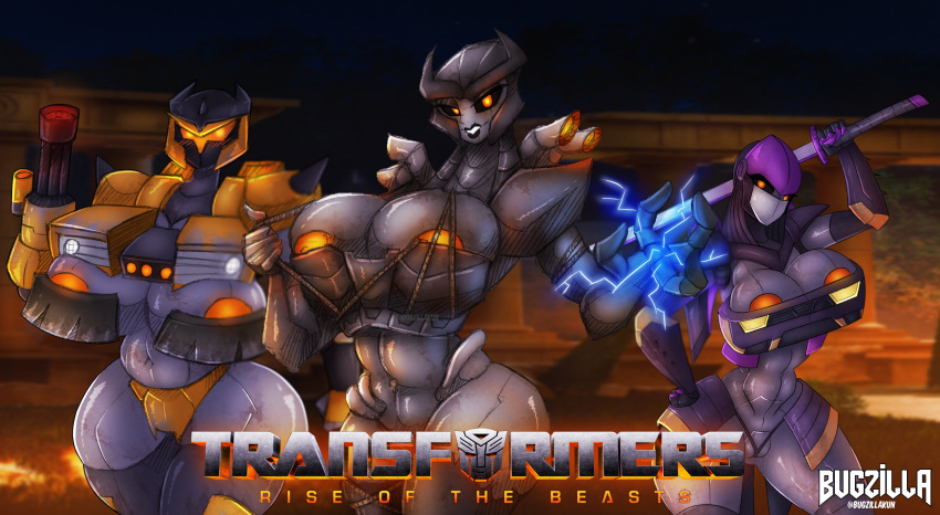 Rule 34 – 3girls battletrap big breasts bugzilla evil grin female female only gun katana nightbird rule 63 scourge sword thick thighs transformers transformers rise of the beasts weapon | 8225891