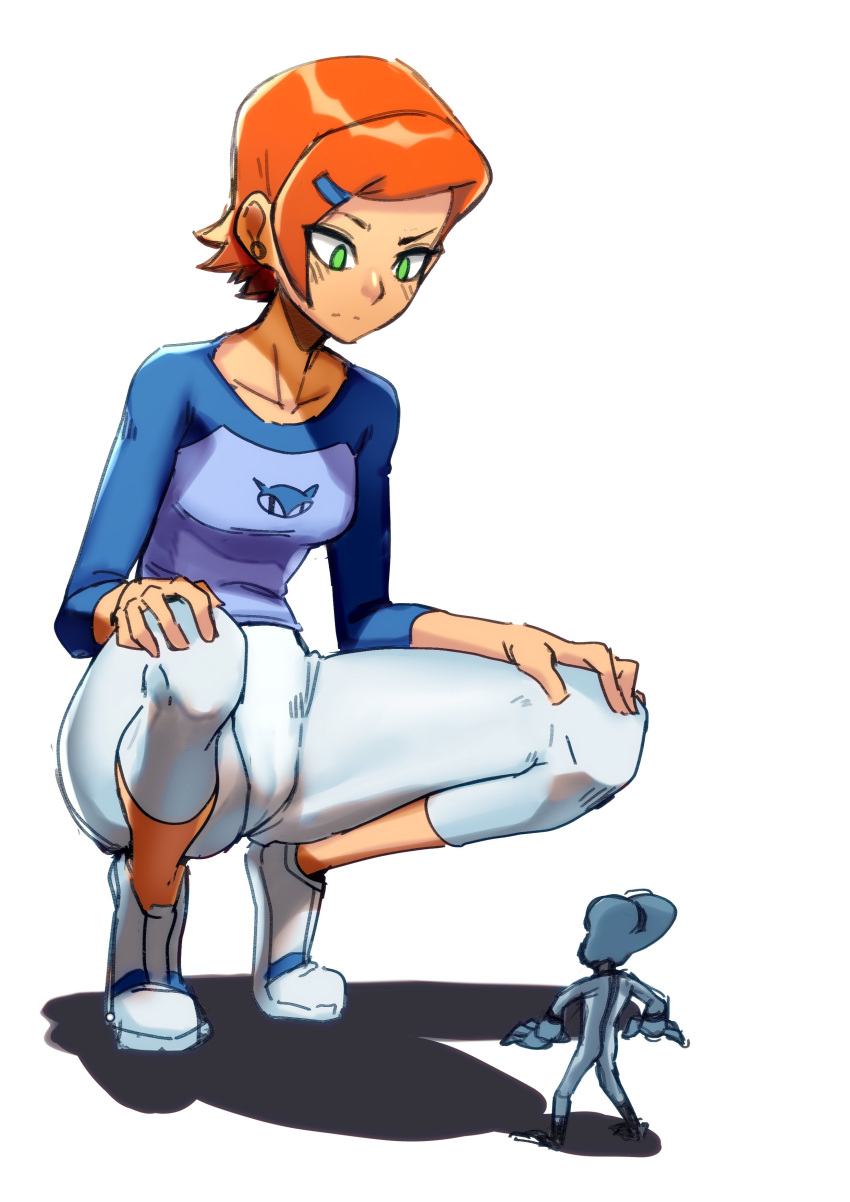 Rule 34 - 1boy 1boy1girl 1girls 2d Alien Batt (artist) Ben 10 Ben Tennyson  Cameltoe Cousins Grey Matter Gwen Tennyson Incest Interspecies Male/female  Shorter Male Size Difference Squatting Straight Straight Taller Girl