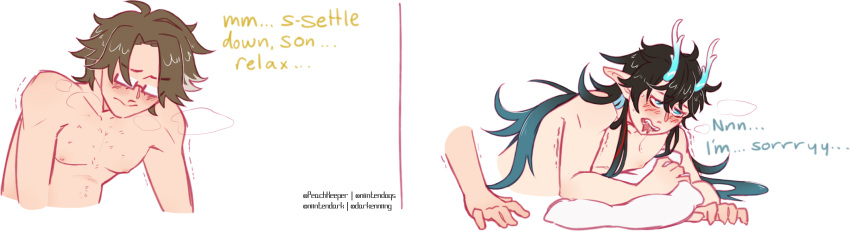 Rule 34 – 2boys dan heng dan heng (imbibitor lunae) dialogue gay glasses honkai: star rail honkai (series) implied sex long hair male/male niintendoqs no visible genitalia older dom younger sub older penetrating younger welt yang (honkai: star rail) | 8256686