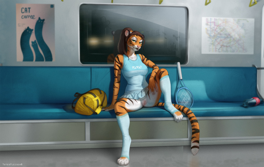 Rule 34 – 2023 alex marx anthro bedroom eyes bottomwear breasts brown hair clothed clothing clothing lift coca-cola coke countershading detailed background digital media (artwork) duffel bag english text exhibitionism fangs felid female footwear fur genitals green eyes hair hi res legwear looking at viewer machairodontine mammal map miniskirt narrowed eyes no underwear orange body orange fur pantherine paws ponytail presenting presenting pussy public public transportation pussy raised bottomwear raised clothing raised leg raised skirt rapid transit sabertooth (anatomy) seductive shirt skirt skirt lift smile socks solo sportswear spread legs spreading story story at source story in description striped body striped fur stripes subway tail tank top teeth tennis racket tennis uniform text tiger toeless (marking) toeless footwear toeless socks topwear totesfleisch8 train uniform vehicle | 8309983