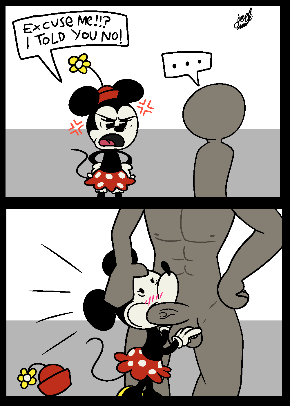 Rule 34 - Anthro Blowjob Comic Page Disney Forced Oral Joelbrunox5 Minnie  Mouse Oral Oral Sex Rodent | 8471343