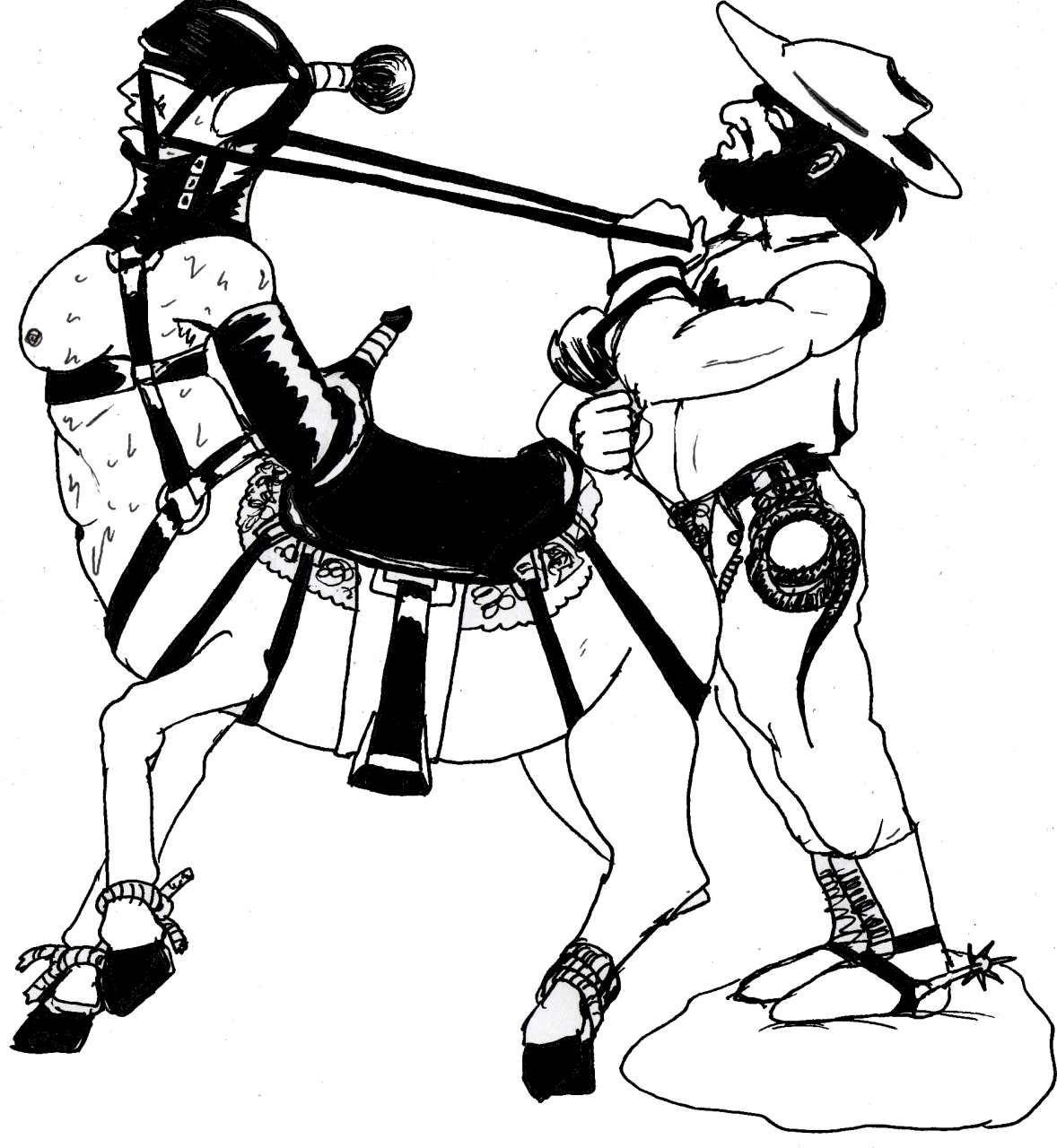 Rule 34 – ankles tied beard belt black and white bodily fluids bondage bondage boots bottomwear bound breasts centaur clothing duo equid equid taur facial hair female footwear hair hat headgear headwear hi res human humanoid humanoid hands humanoid pointy ears humanoid taur lasso literaturabdsm male male/female mammal mammal taur monochrome muscular muscular human muscular male nude pants ponytail restraints rope rope bondage saddle sex side view standing sweat taur topwear tugging unguligrade unguligrade legs vest | 8464719