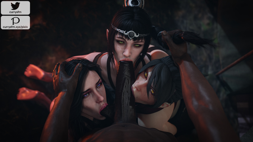 Rule 34 - 1boy 3d 3girls Baldur's Gate 3 Big Penis Black Hair Blowjob  Blowjob Face Collaborative Fellatio Currysfm Dark-skinned Male Dark Skin  Dominant Pov Dragon Age Fellatio Fffm Foursome Foursome Giver