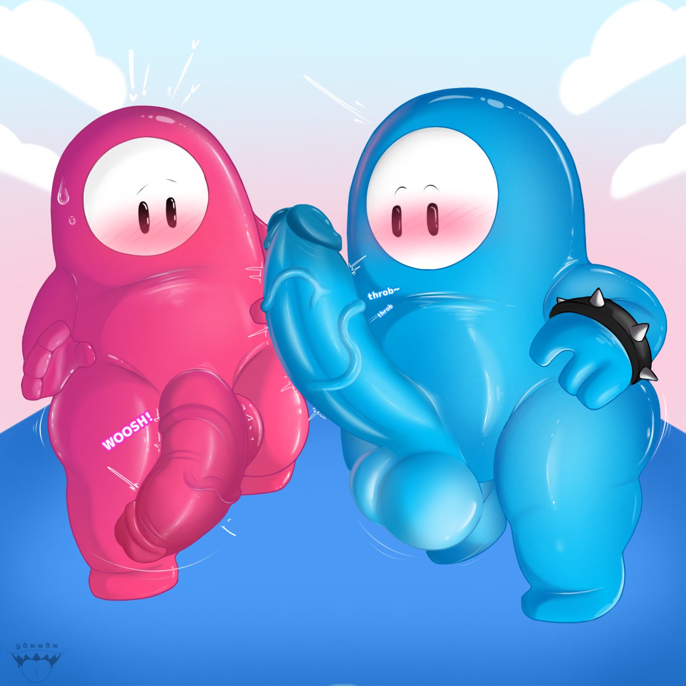 Rule 34 - 2boys 4 Fingers Background Big Balls Big Penis Blue Body Blue  Penis Blush Erect Penis Erection Fall Guy Fall Guys Hi Res Huge Balls Huge  Cock Male Male Only