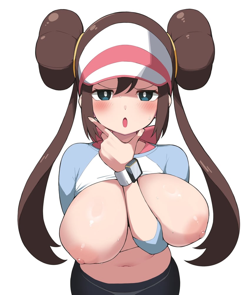 Rule 34 – :o big breasts blue eyes blush breasts brown hair double bun female hair bun hand on own chin hat large breasts long hair looking at viewer meme navel nipples open mouth panties panties under pantyhose pantyhose pokemon pokemon bw2 rosa (pokemon) simple background solo stroking own chin twintails underwear visor cap white background yabai gorilla | 8670807