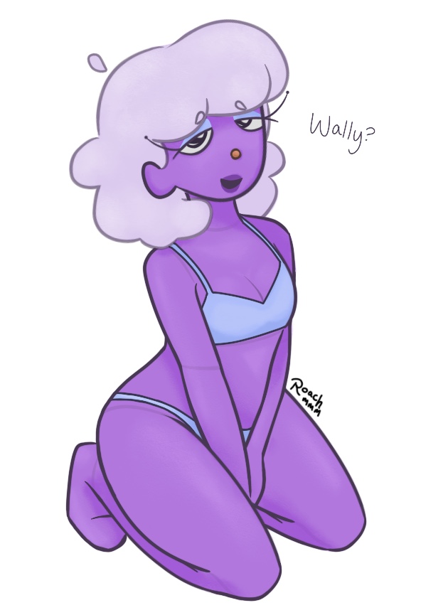 Rule 34 – bedroom eyes blue underwear clothed cloud hair colorful female mentioned character on knees original character puppet purple skin small breasts submissive suggestive thick thighs underwear wally darling (welcome home) welcome home (puppet show) | 7947459