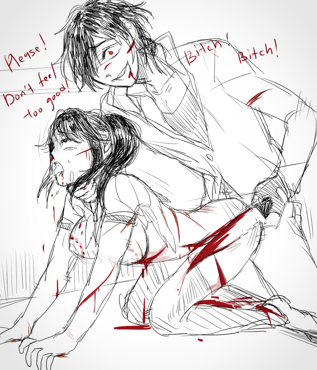 Rule 34 - Ambiguous Consent Ambiguous Penetration Ayano Aishi Bite Marks  Black Eyes Black Hair Bleeding Blood Blood On Leg Bloody Breast Bloody  Knife Choking Clothed Rape Clothed Sex Crazy Eyes Cuts