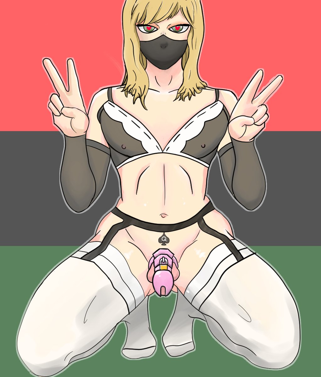 Rule 34 - 1boy Blonde Hair Chastity Chastity Cage Crossdressing Femboy Male  Male Only Pan-african Flag Queen Of Spades Sissy Sissybus Small Penis Solo  Spade Tattoo Trap V | 4403615