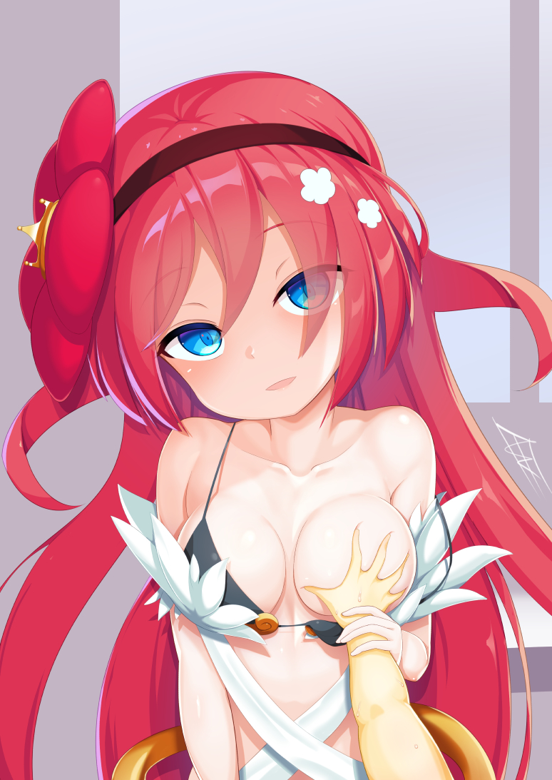 Rule 34 – 1girls blue eyes breast grab duel monster female flower in hair groping pink hair traptrix traptrix rafflesia yu-gi-oh! | 8504919