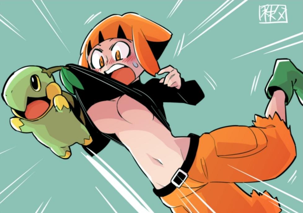 Rule 34 – 1girls accidental exposure blush breasts embarrassed gardenia (pokemon) pokémon (species) pokemon tagme turtwig underboob | 8648780