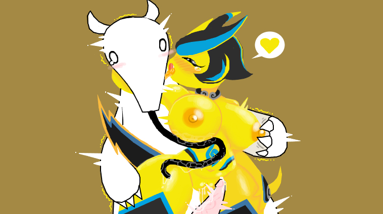 Rule 34 – big breasts breasts closed eyes grabbing nipples interspecies nipples pangotime pussy the battle cats thick thighs volta yellow body yellow skin | 8672044