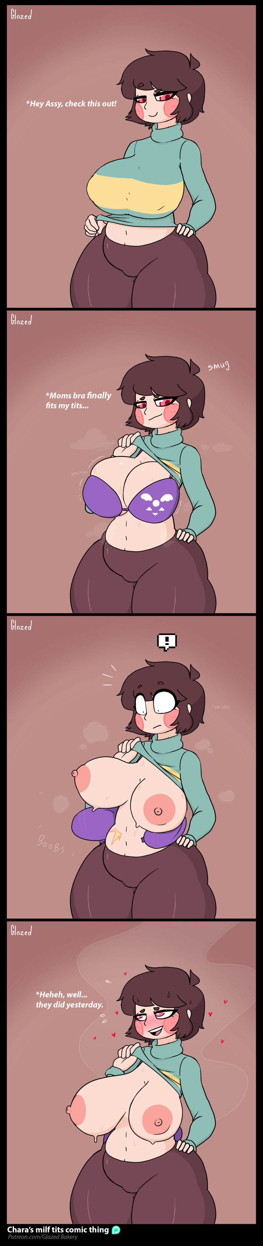 Rule 34 - Bra Breast Expansion Breasts Breasts Bigger Than Head Chara Comic  Strip Expansion Glazed (artist) Hyper Hyper Breasts Light-skinned Female  Light Skin Milfification Undertale Undertale (series) | 8593606