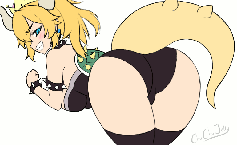 Rule 34 – 1girls animated ass bent over blonde hair bowsette breasts chuchujelly clothing evil smile female female only horns koopa looking at viewer looking back mario (series) new super mario bros. u deluxe okamura ponytail rule 63 sharp teeth simple background smile solo tail tail raised thighhighs tied hair turtle shell white background | 8287681