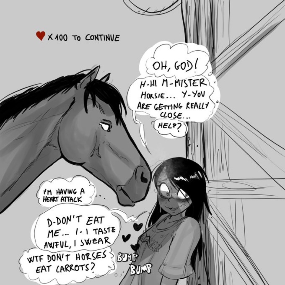 Rule 34 - 1girls English Text Female Floating Heart Heart Heartbeat Horse  Monochrome Rachel Levi (sinsigat) Sinsigat Solo Female Speech Bubble Text  Thought Bubble | 8671396