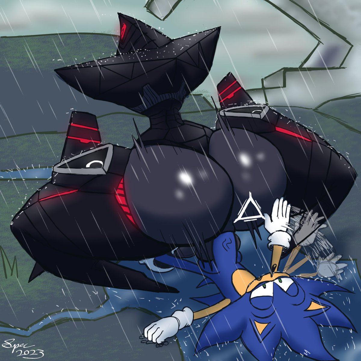 Rule 34 - Anal Anal Sex Anthro Ass Big Butt Black Body Duo Futanari Futasub  Genitals Hi Res Humanoid Humanoid Genitalia Machine Male Male On Futa Male  Penetrating Ninja (sonic Frontiers) On