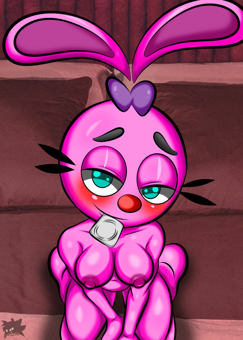 Rule 34 – anthro bed bed sheet bedding bedroom eyes breasts condom condom in mouth female fur furniture green eyes hi res lagomorph leporid looking at viewer looking pleasured looking up mammal narrowed eyes nipples object in mouth pink body pink fur pink nose rabbit seductive sexual barrier device sirjzau solo yin (yin yang yo!) yin yang yo! | 8636959