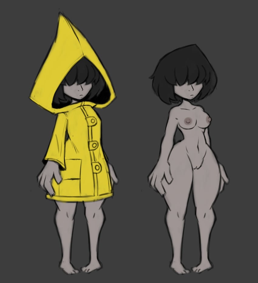 Rule 34 - 1girls 3 Toes 4 Fingers Bav Black Hair Boobs Breasts Coat Eyes  Covered Eyes Obscured Female Female Only Little Nightmares Nipples Pussy  Rain Coat Raincoat Six (little Nightmares) Solo