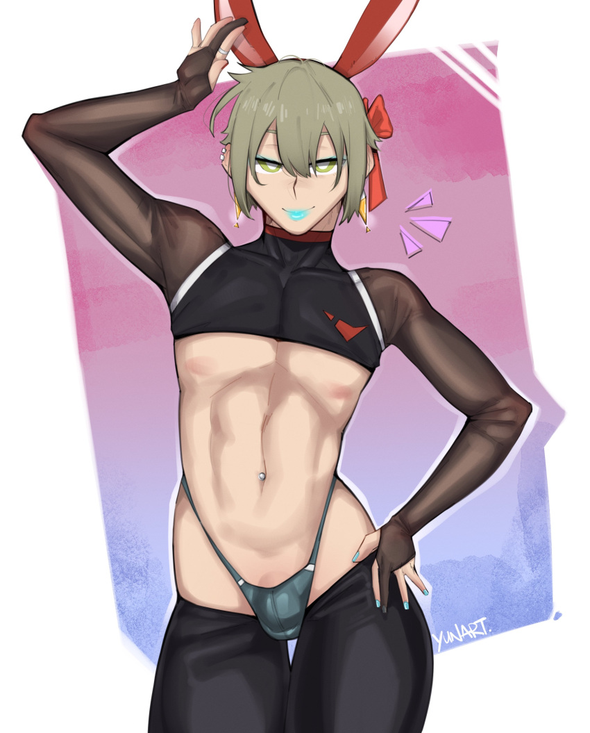 Rule 34 – 1boy 1femboy 2023 blush bulge bunny boy bunny ears crossdressing elan ceres femboy femboy only green eyes green hair gundam gundam suisei no majo rabbit ears reverse bunnysuit reverse outfit simple background solo standing sweatdrop thighs trap twink yunart | 8653683