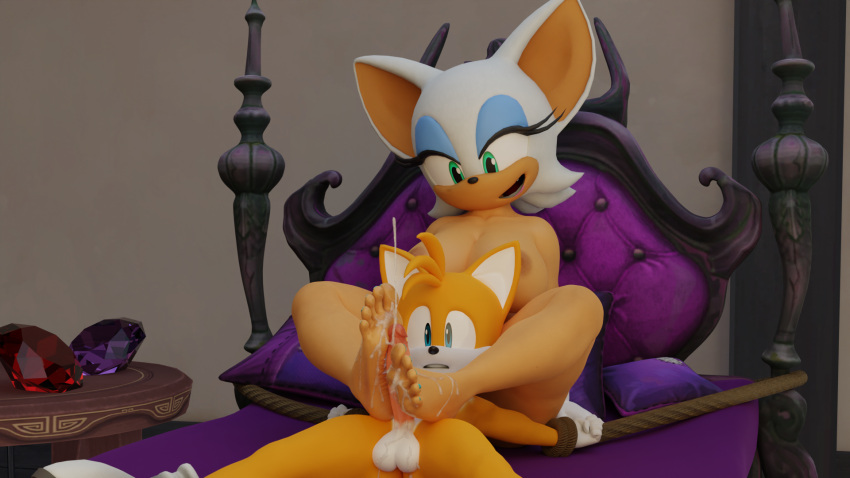 Rule 34 – 3d (artwork) age difference anthro balls bat bed blender (software) bodily fluids bondage bondage bound canid canine cum digital media (artwork) duo female foot fetish foot play footjob fox furniture gem genital fluids genitals hi res larger female lying male male/female mammal nipples nude older female on back penis restraints rope rope bondage rouge the bat sega sex size difference smaller male sonic the hedgehog (series) spread eagle tails twintails3d younger male | 8704855