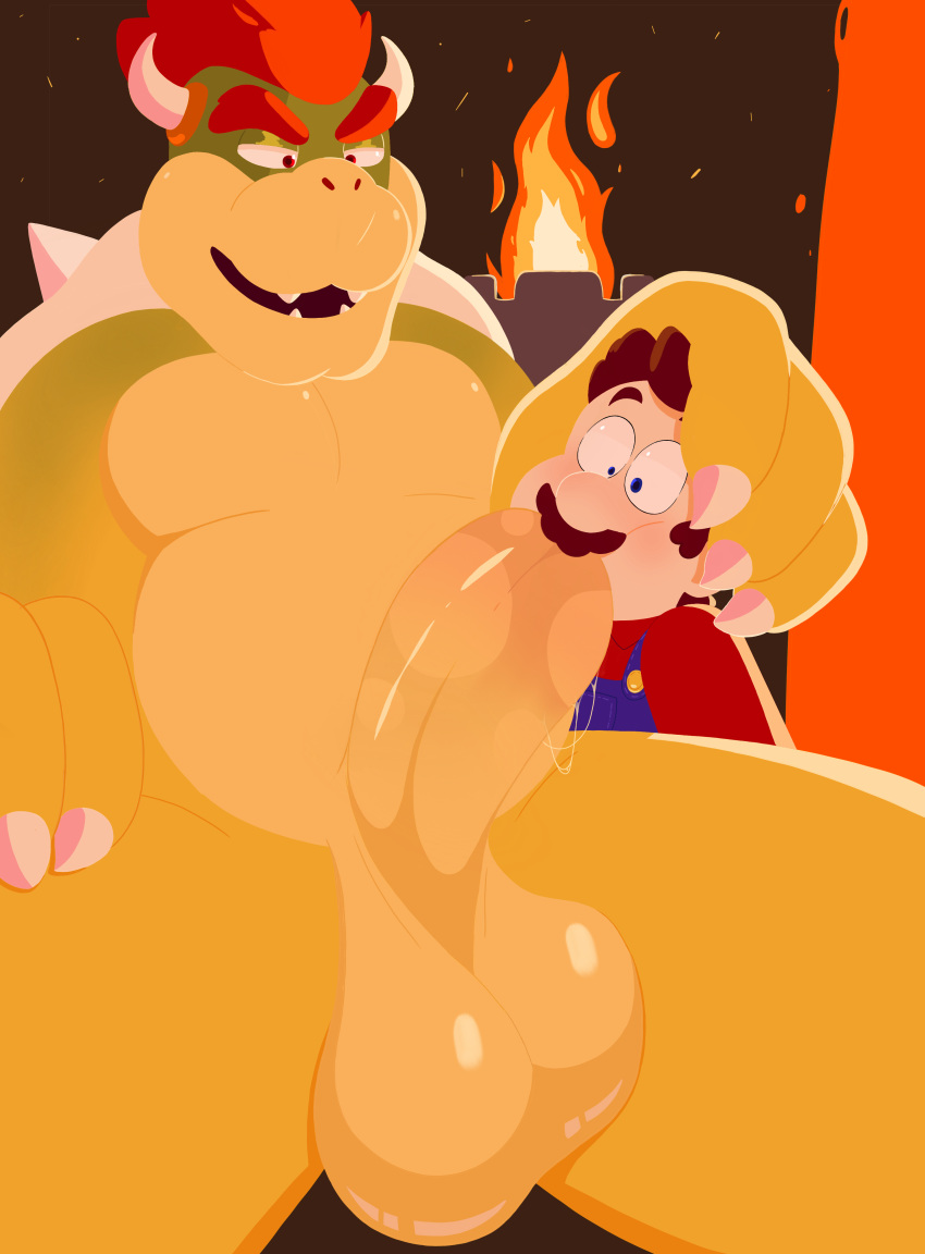 Rule 34 - 2boys Bara Big Balls Big Male Big Penis Blue Eyes Bowser Brown  Hair Diference Size Elpapitox45 Gay Koopa Male/male Male Only Mario Mario  (series) Oral Red Eyes Red Hair