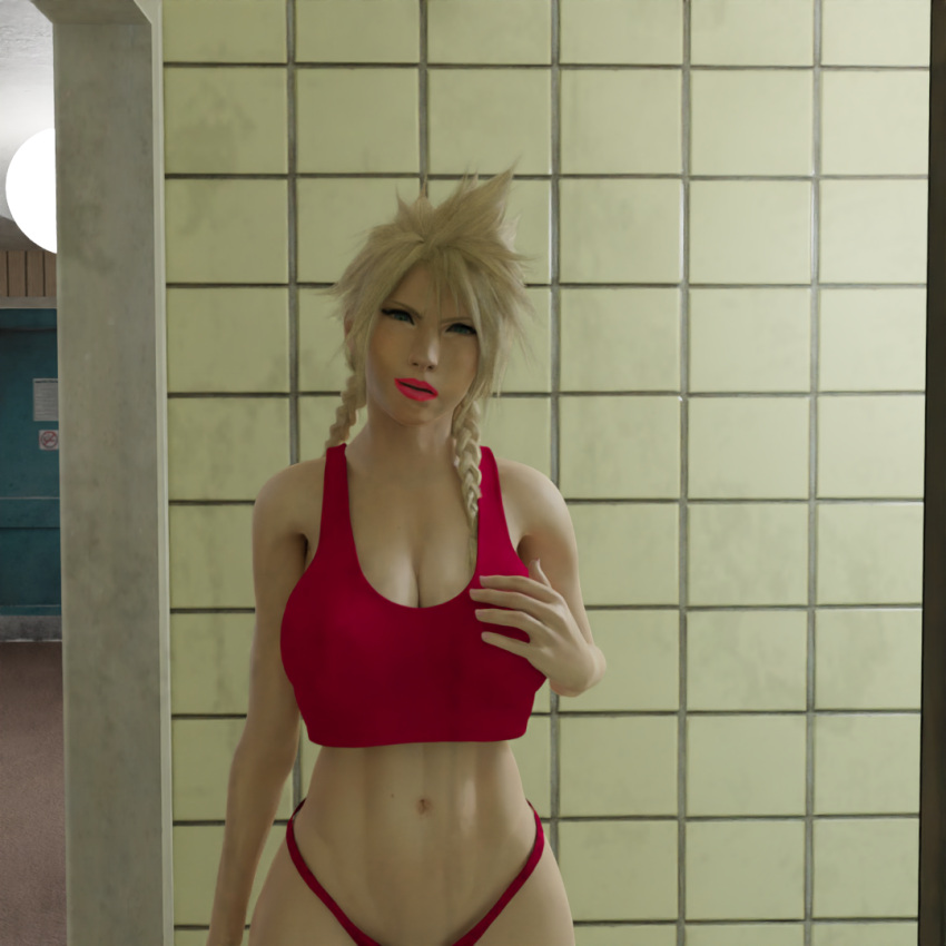 Rule 34 – 1girls 3d bathroom bikini blender blonde hair checking out cloud strife cloudette strife female female only final fantasy final fantasy vii hotel male to female mirror pose rule 63 sassy solo solo female thunder head tscd rendering | 4392335