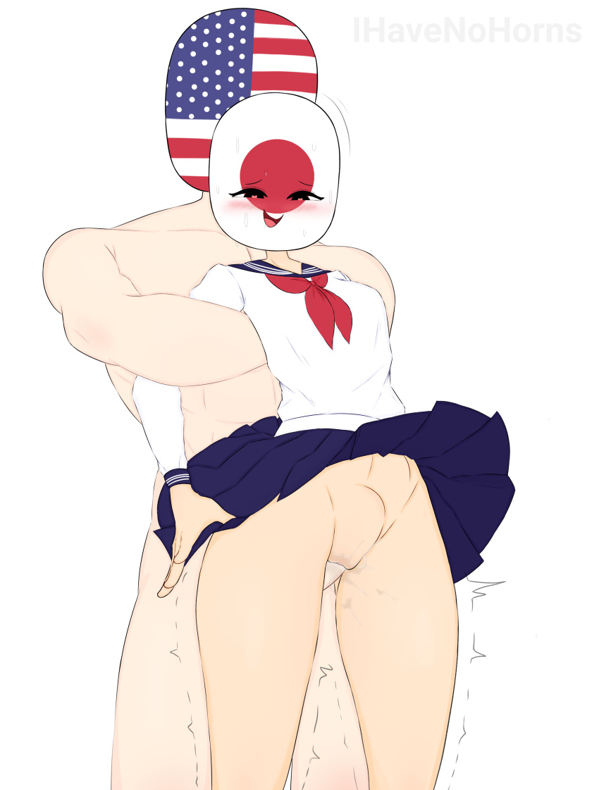 Rule 34 - 1boy 1boy1girl 1girls Blush Countryhumans Countryhumans Girl  Flawsystyle Heart-shaped Pupils Ihavenohorns Japan (countryhumans)  Light-skinned Female Light-skinned Male Muscular Male National  Personification Penetration School Girl School ...