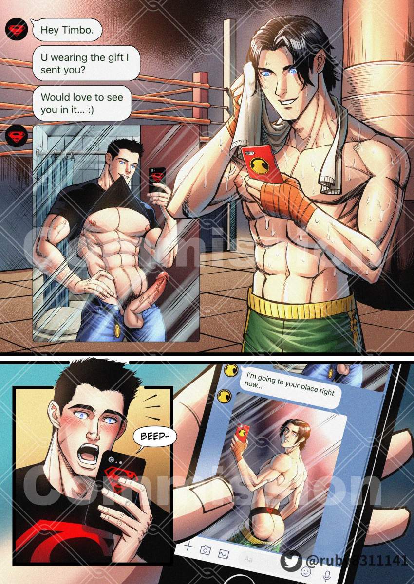 Dc Comics Male Gay Porn - Rule 34 - Conner Kent Dc Dc Comics Gay Kon-el Male Male/male Male Focus Male  Only Part Of A Set Red Robin Robin (dc) Sending Lewds Sending Nudes Sexting  Superboy Texting Tim