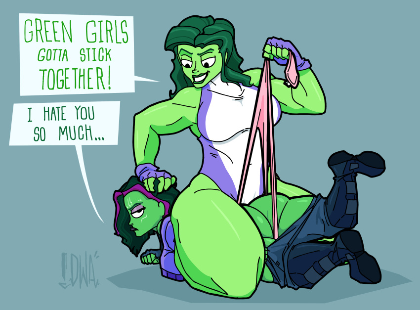 Gamora And She Hulk Porn - Rule 34 - Ass Dialogue Digitalwedgieart Gamora Green Hair Green Skin  Jennifer Walters Marvel Panties Pants Down Pink Panties She-hulk  Superheroine Wedgie | 8689285