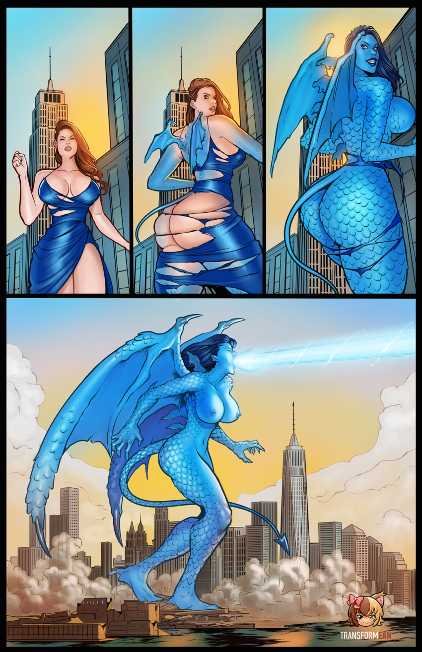 Rule 34 - Ass Expansion Breast Expansion Dragon Dragon Girl Female Giantess  Growth Hair Color Change Heeled Feet High Heels Huge Ass Huge Breasts  Midriff Monster Girl Monsterification Navel Nipples R2roh Skin